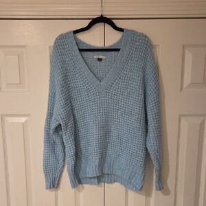 American Eagle Outfitters Sky Blue V-Neck Sweater